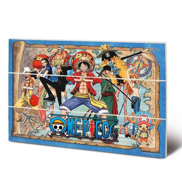 ONE PIECE - Straw Hat Pirates Map - Impression sur bois 20x29.5cm