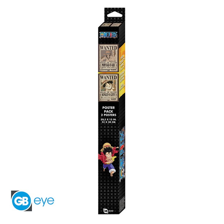ONE PIECE - Set 2 Posters Chibi 52x38 - Wanted Luffy & Ace