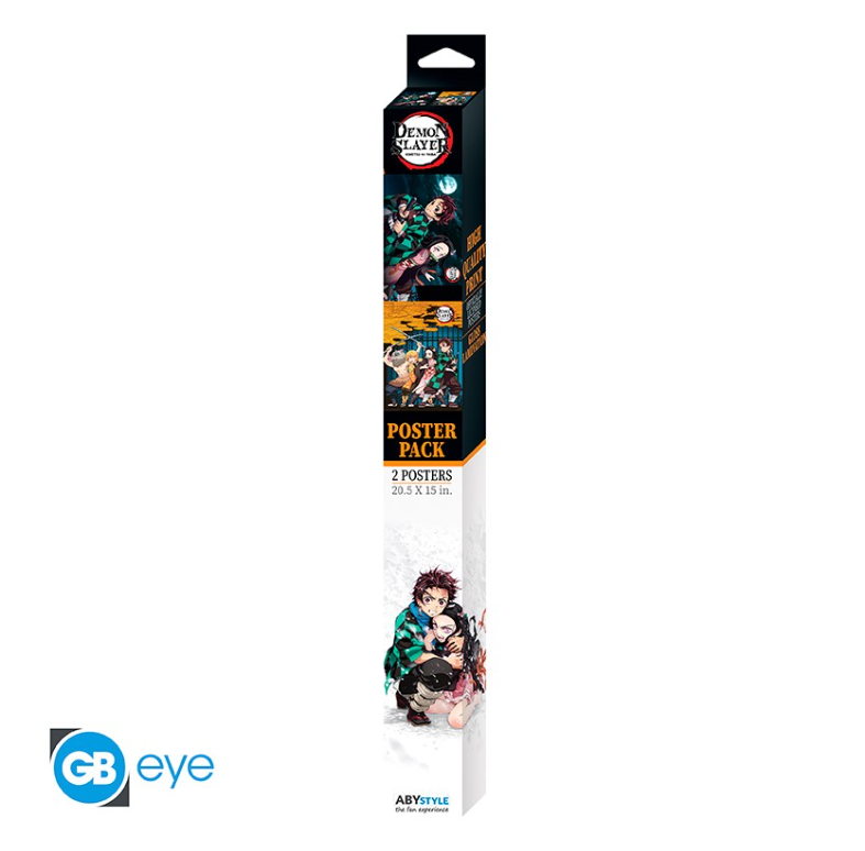 DEMON SLAYER - Set 2 Posters Chibi 52x38 - Groupe & Duo