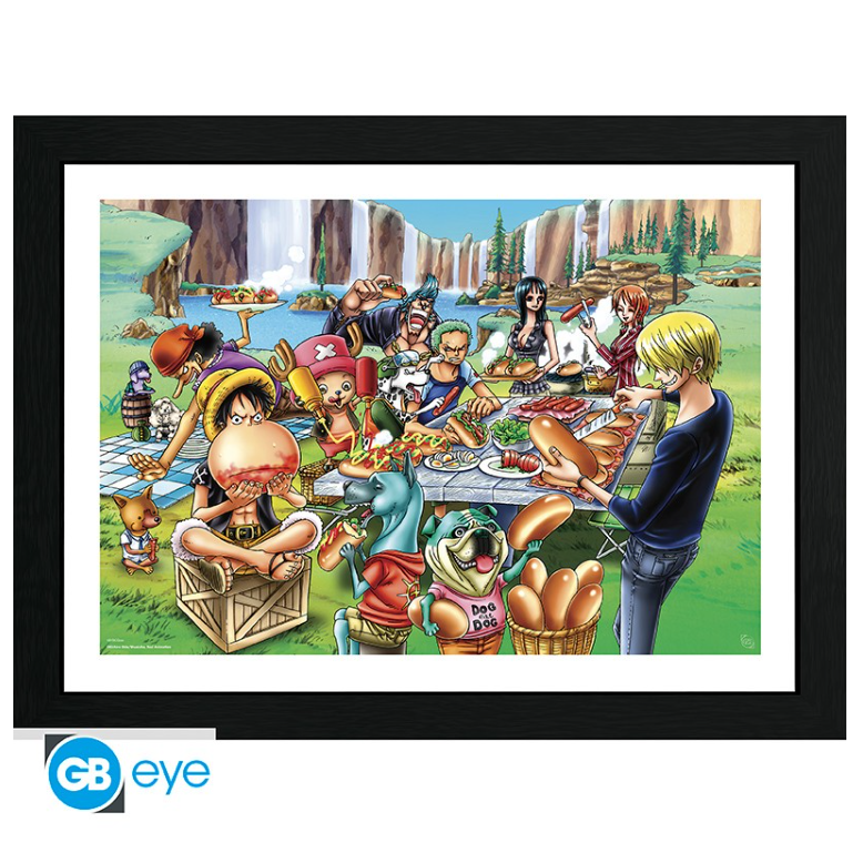 ONE PIECE - Tirage encadré "Hot-Dog Party" (30x40)