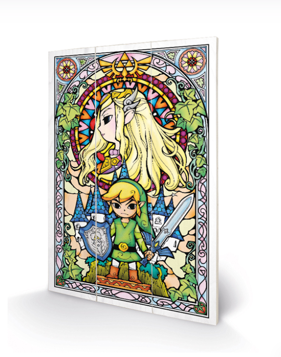 NINTENDO - ZELDA - Stained Glass - Impression sur bois 20x29.5