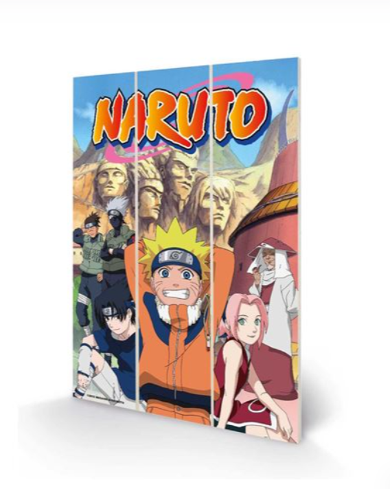 NARUTO - Village caché de la feuille - Impression sur bois 20x29.5cm