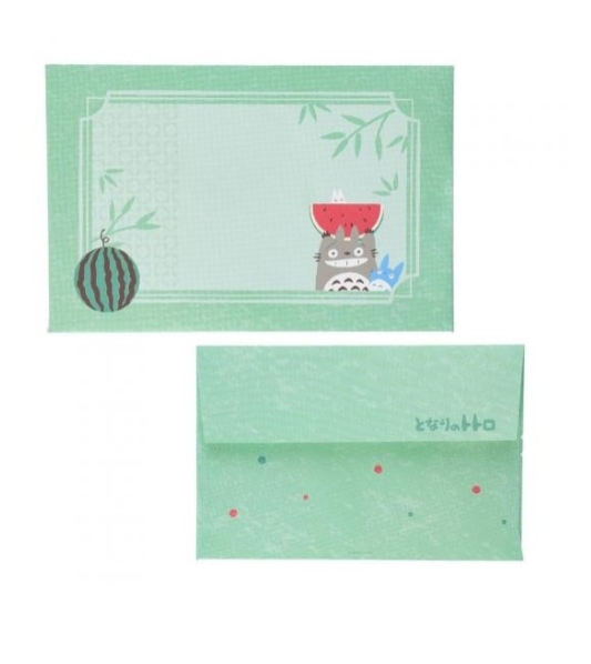 GHIBLI - MON VOISIN TOTORO - Totoro avec Pastèque -Eventail & Enveloppe