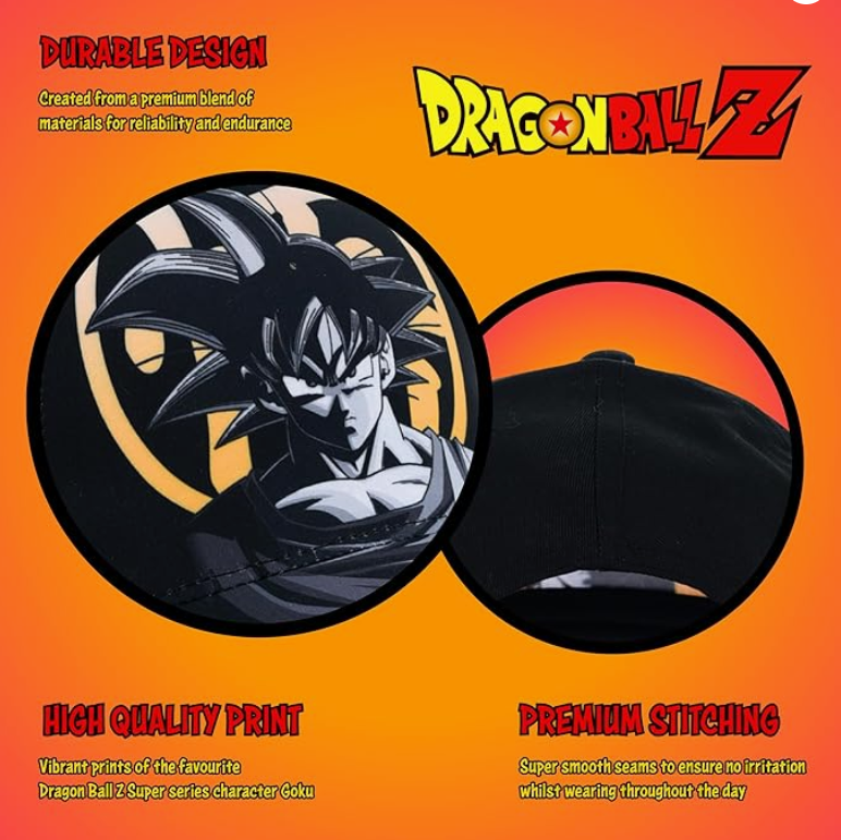 DRAGON BALL Z - Goku - Casquette Noir Enfant 54cm