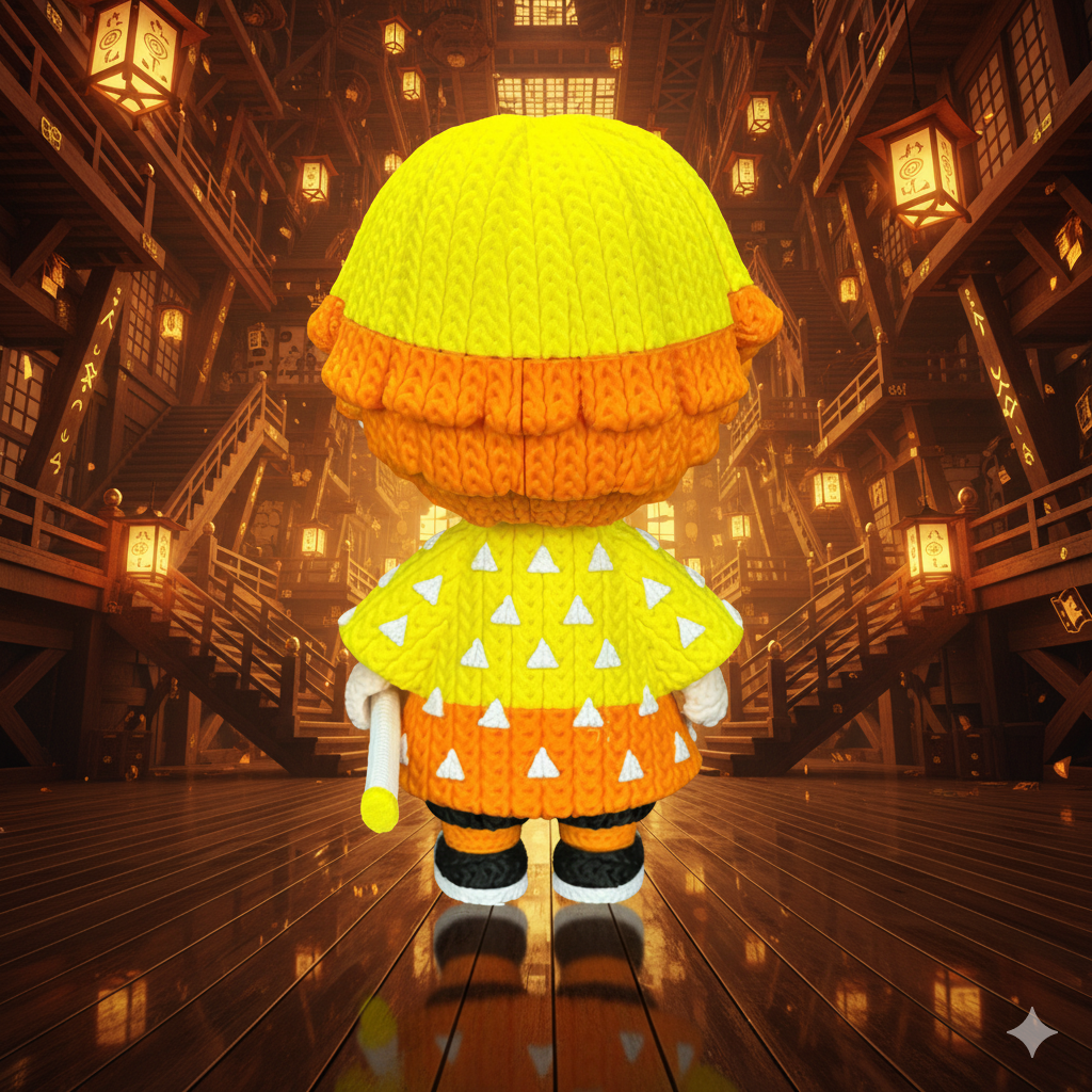 Figurine Zenitsu Crochet / Knitted Zenitsu