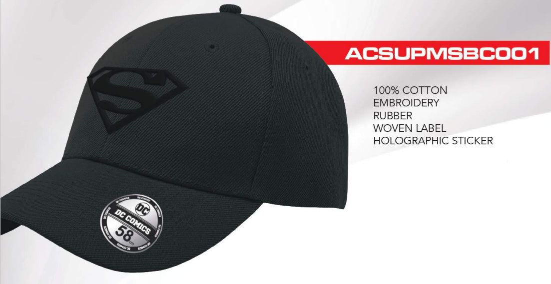 DC COMICS - SUPERMAN - Logo Noir - Casquette de Baseball
