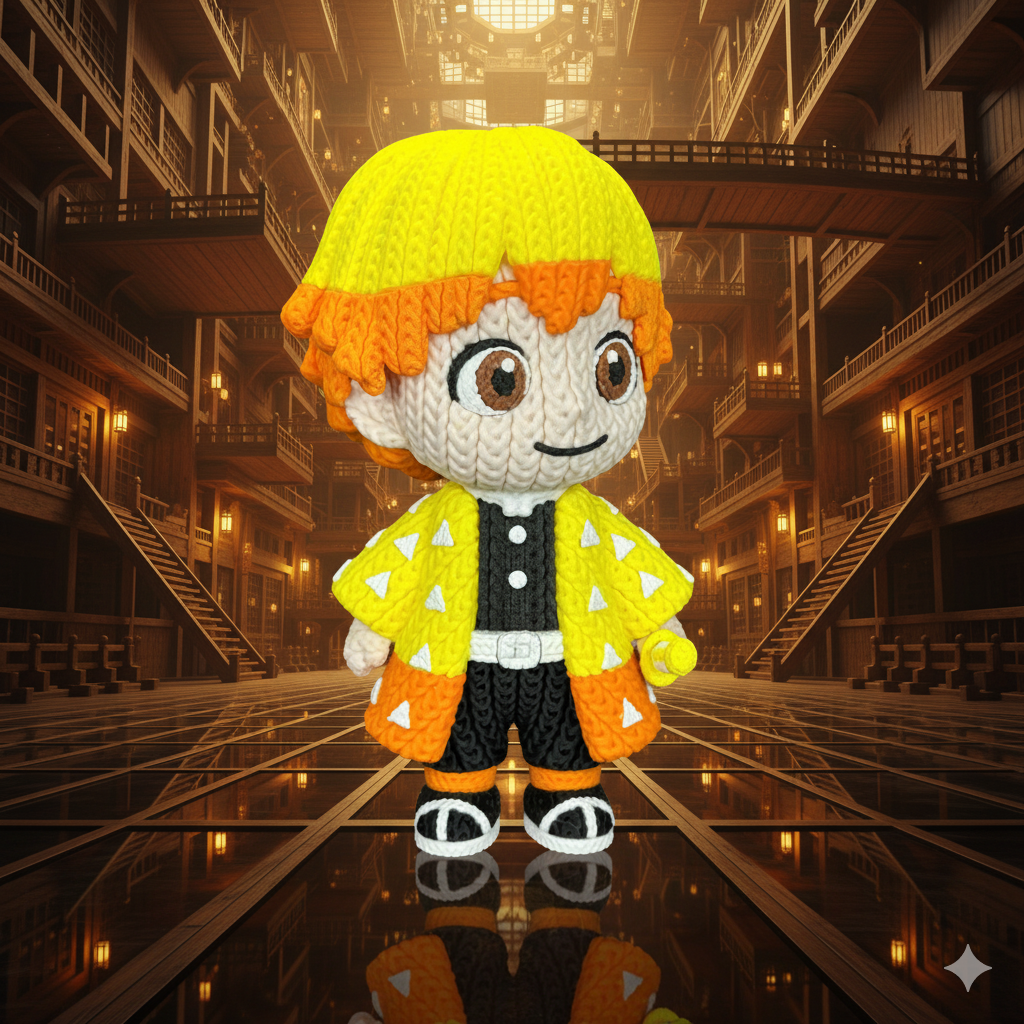 Figurine Zenitsu Crochet / Knitted Zenitsu