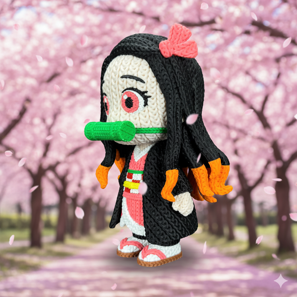 Figurine Nezuko Crochet / Knitted Nezuko