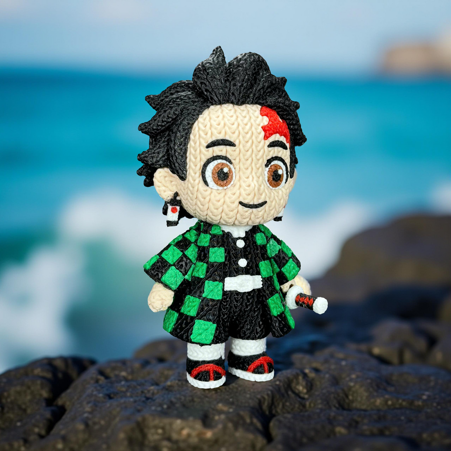 Figurine Tanjiro Crochet / Knitted Tanjiro