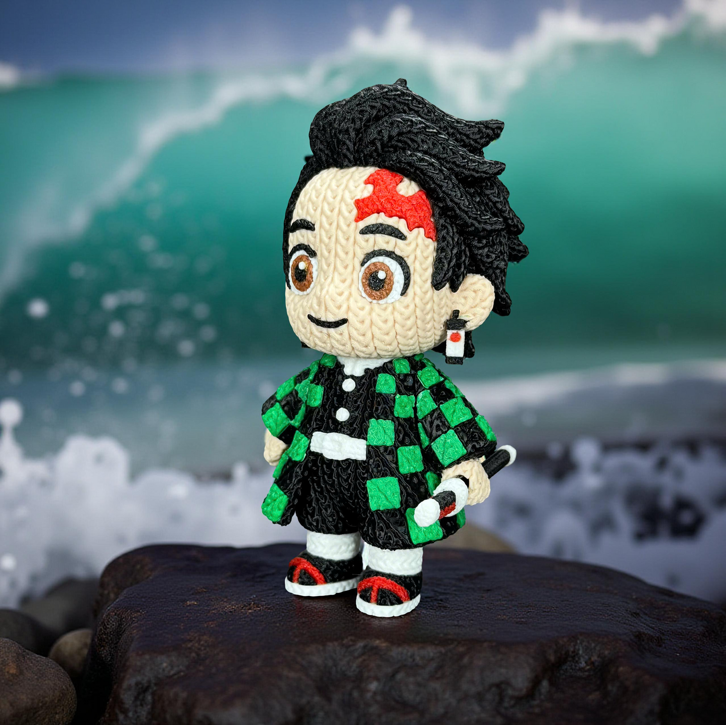 Figurine Tanjiro Crochet / Knitted Tanjiro