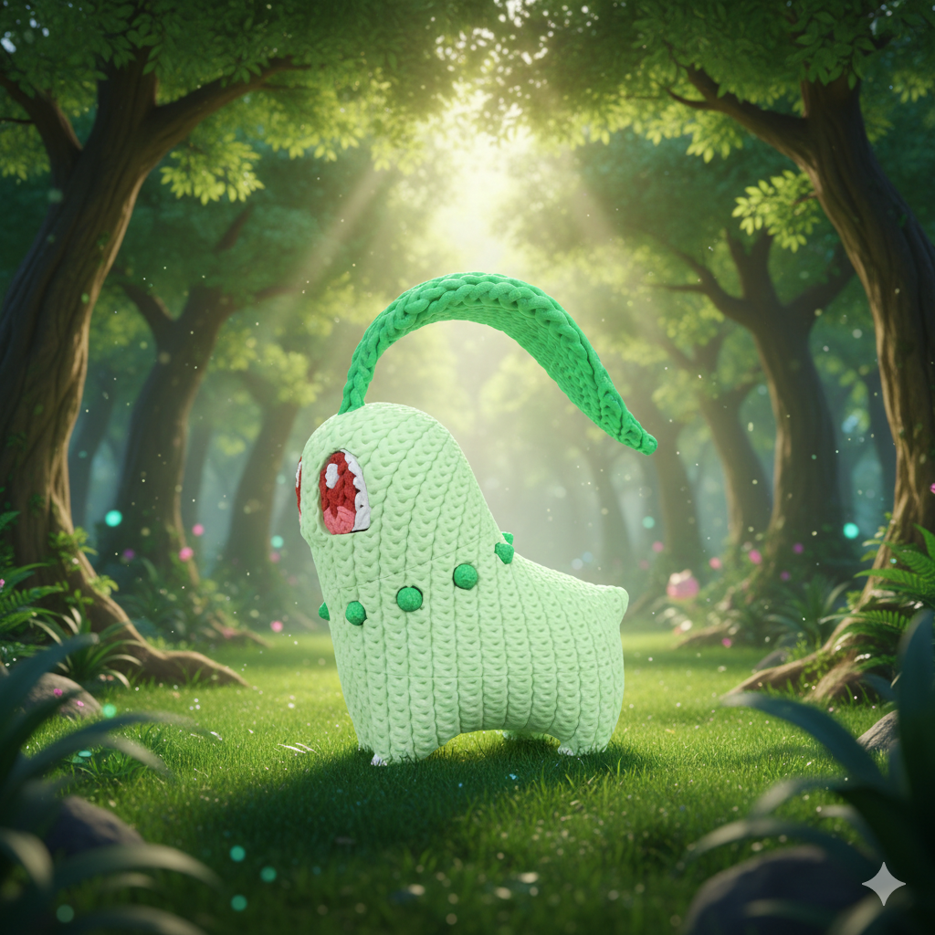 Figurine Germignon Crochet / Knitted Chikorita