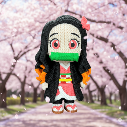 Figurine Nezuko Crochet / Knitted Nezuko