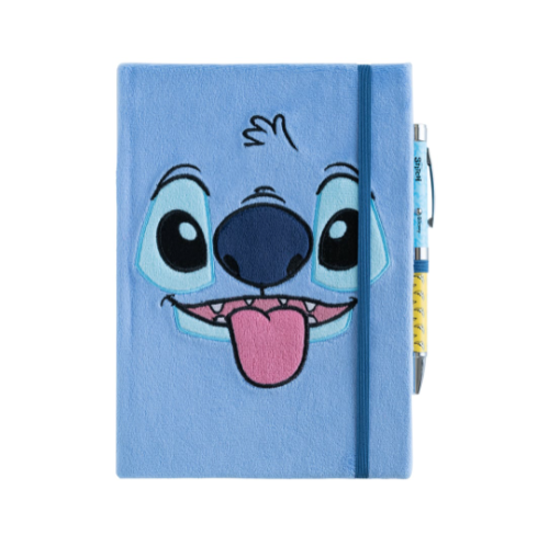 DISNEY - Notebook Stitch Fourrure + Stylo-Bille Lumineux - Format A5