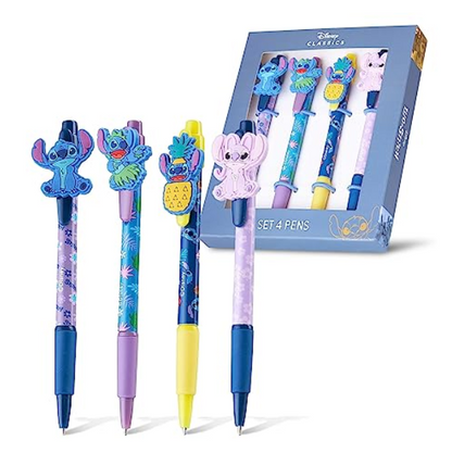 DISNEY - STITCH - Lot de 4x Stylos Topper