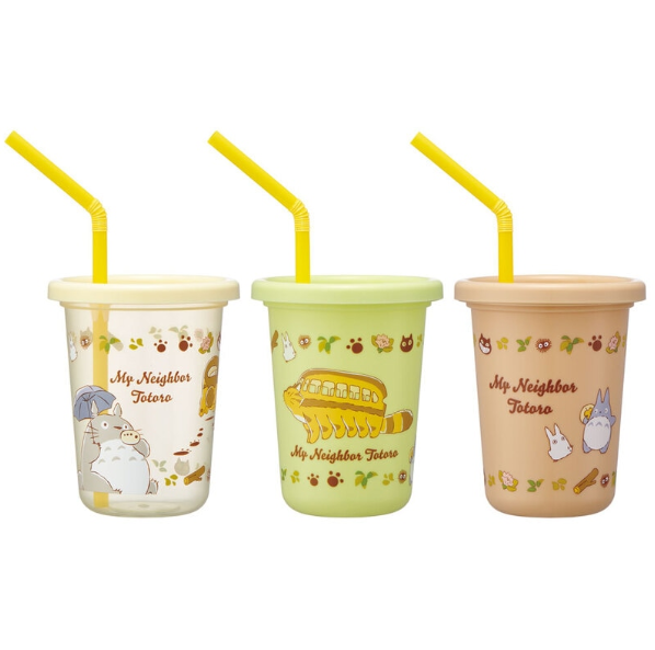 GHIBLI - MON VOISIN TOTORO - Set de 3 verres avec pailles