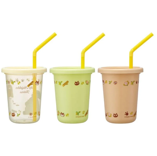 GHIBLI - MON VOISIN TOTORO - Set de 3 verres avec pailles