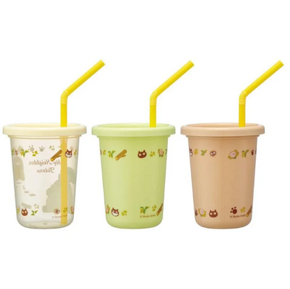 GHIBLI - MON VOISIN TOTORO - Set de 3 verres avec pailles