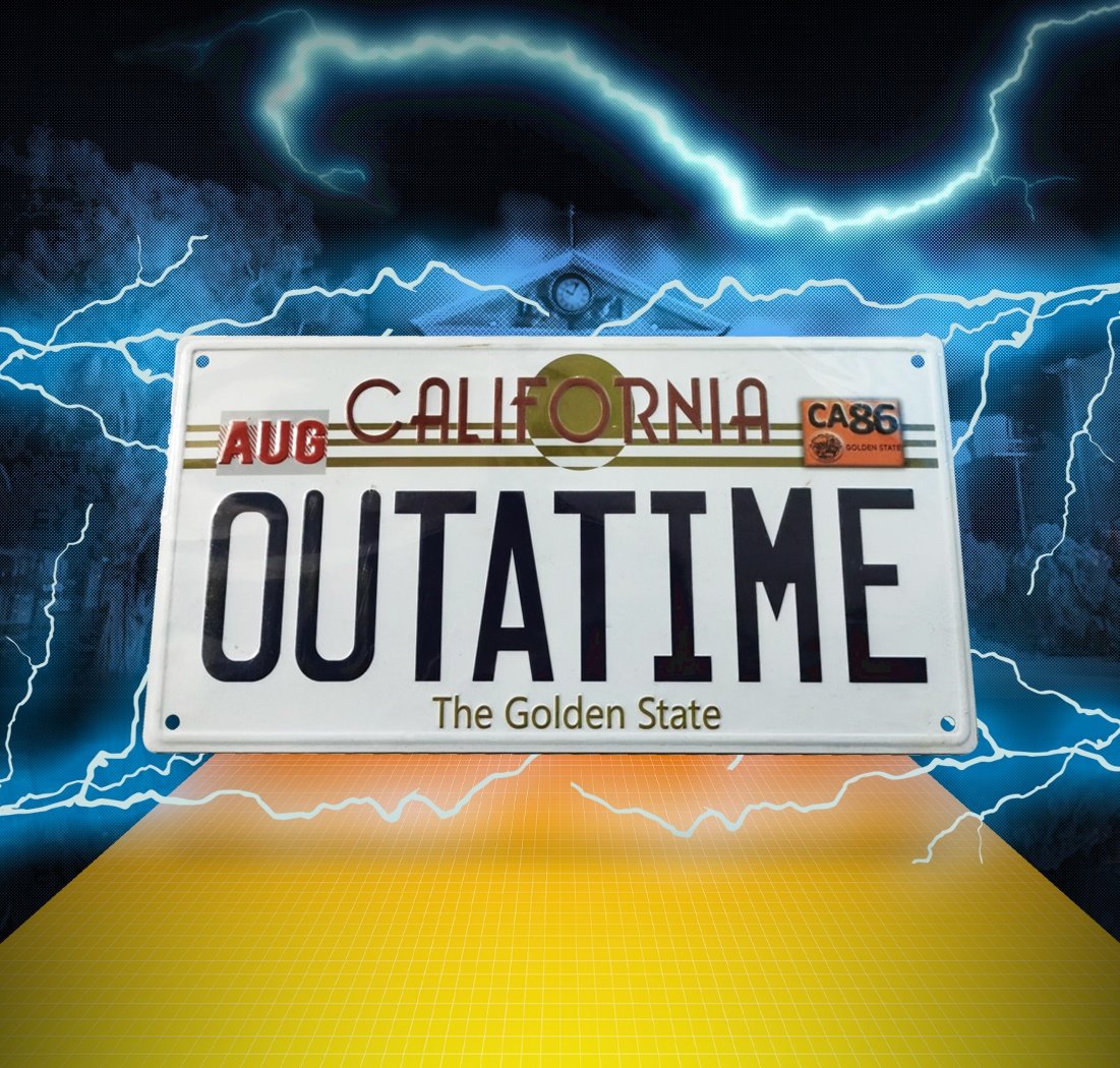 RETOUR VERS LE FUTUR - Plaque métal "OUTATIME"