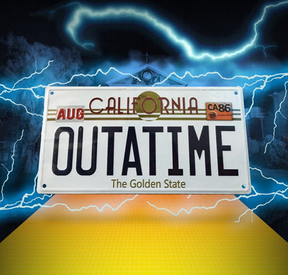 RETOUR VERS LE FUTUR - Plaque métal "OUTATIME"