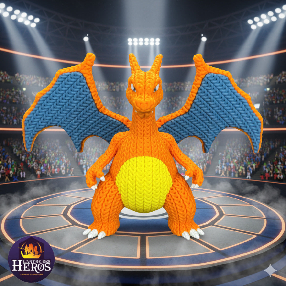 Figurine Dracaufeu crochet / Knitted Charizard