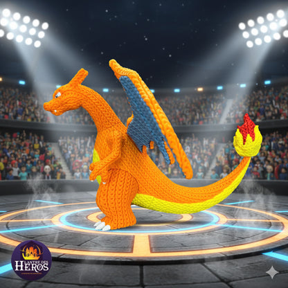Figurine Dracaufeu crochet / Knitted Charizard