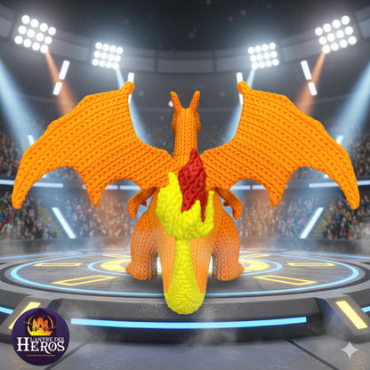 Figurine Dracaufeu crochet / Knitted Charizard