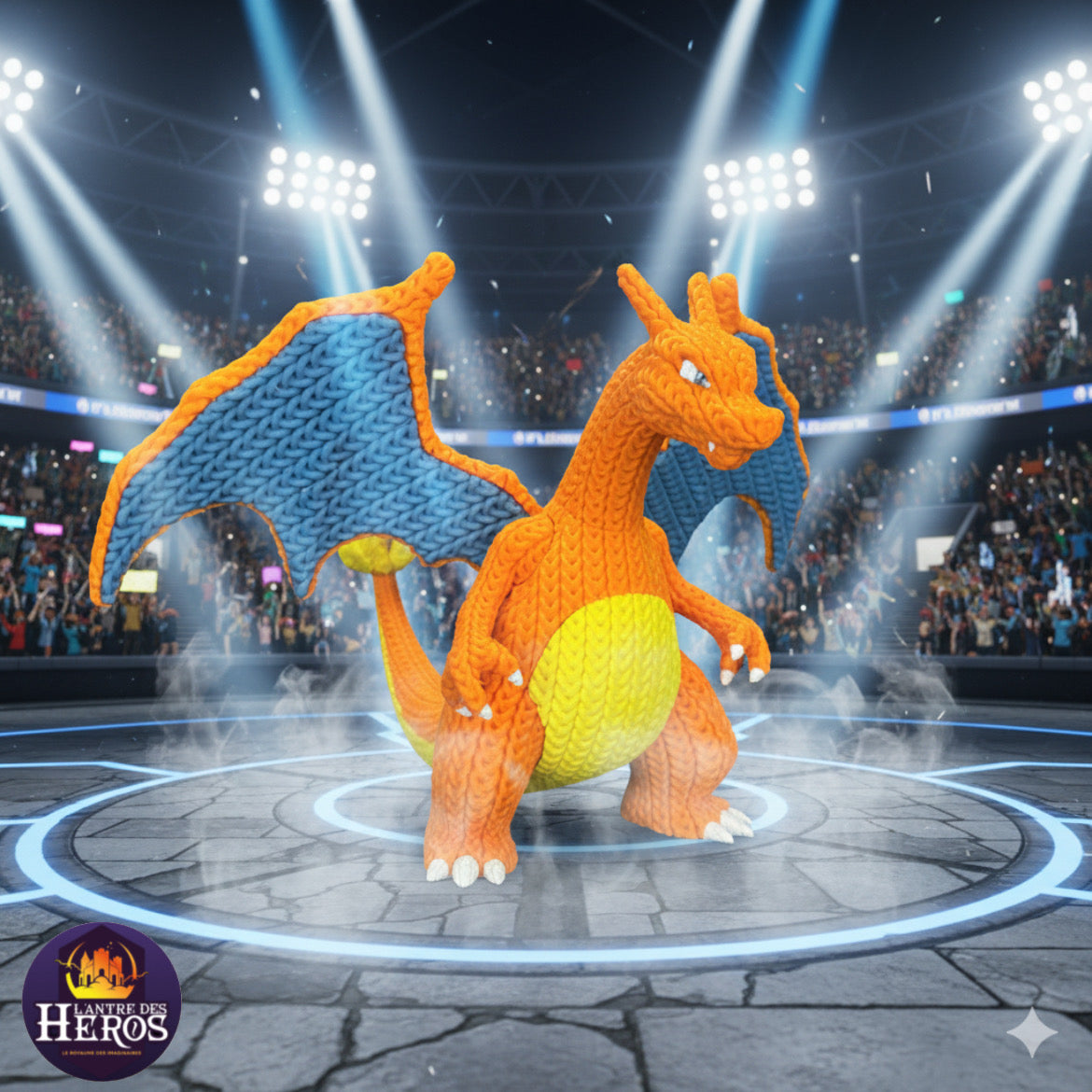 Figurine Dracaufeu crochet / Knitted Charizard