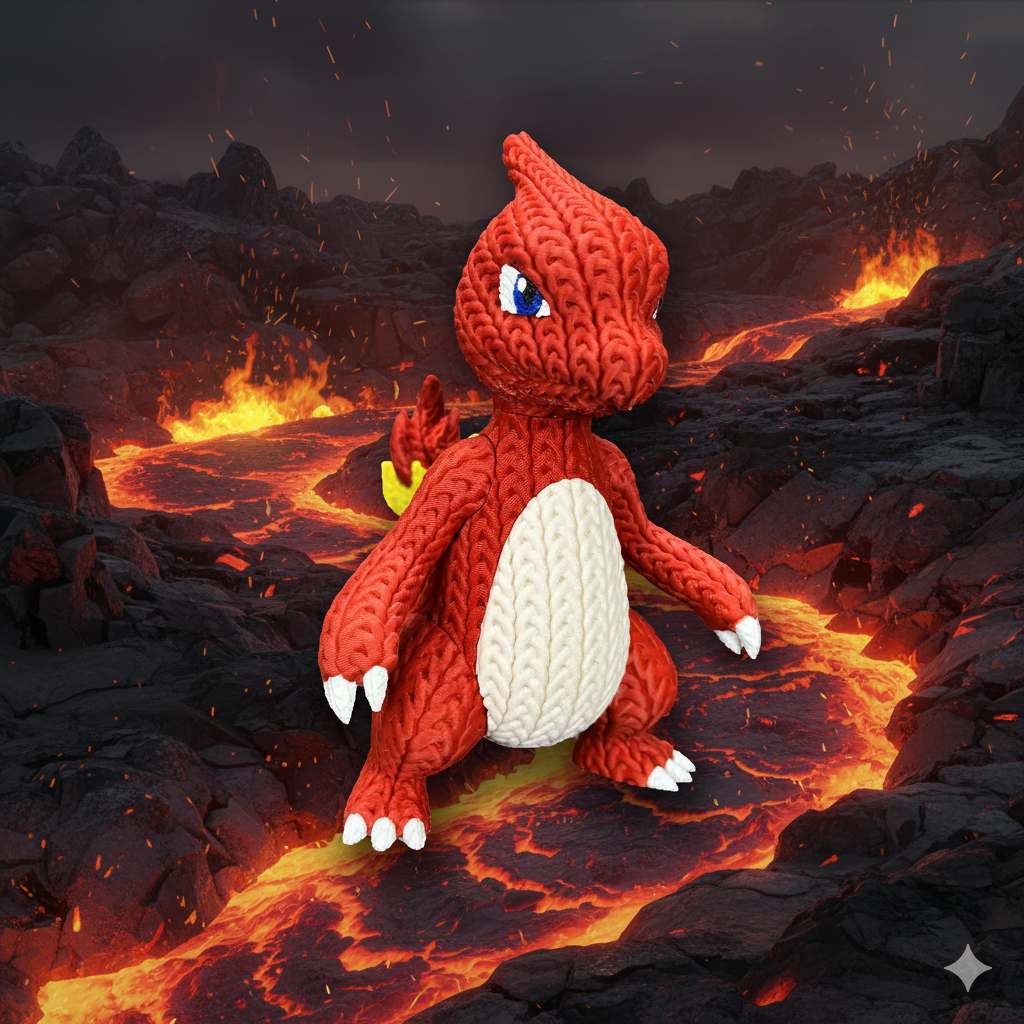 Figurine Reptincel Crochet / Knitted Charmeleon