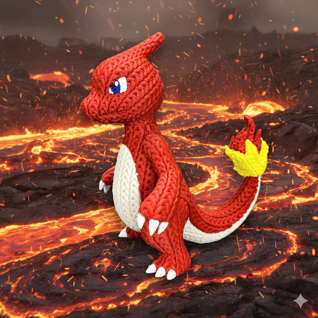 Figurine Reptincel Crochet / Knitted Charmeleon