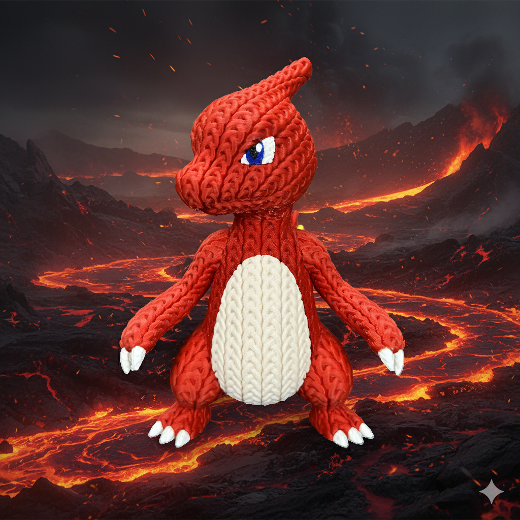Figurine Reptincel Crochet / Knitted Charmeleon