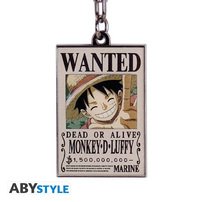 ONE PIECE - Porte-clés métal "Wanted Luffy"